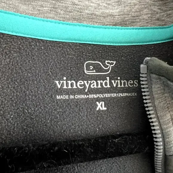 Vineyard Vines Gray Long Sleeve Quarter Zip Pullover Size XL - Picture 5 of 6